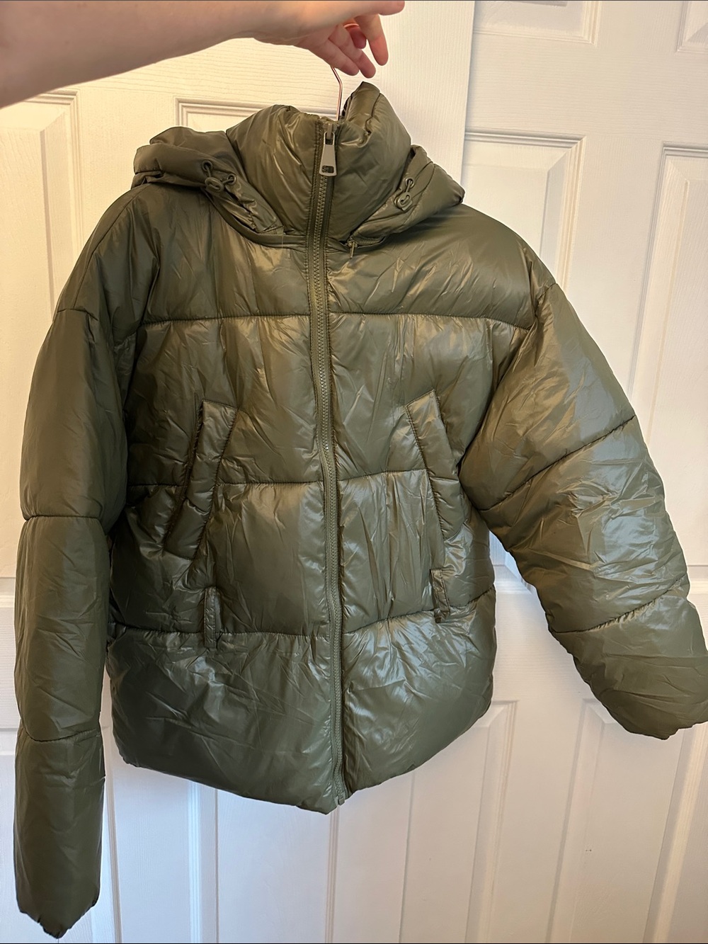 Forever 21 olive green puffer coat